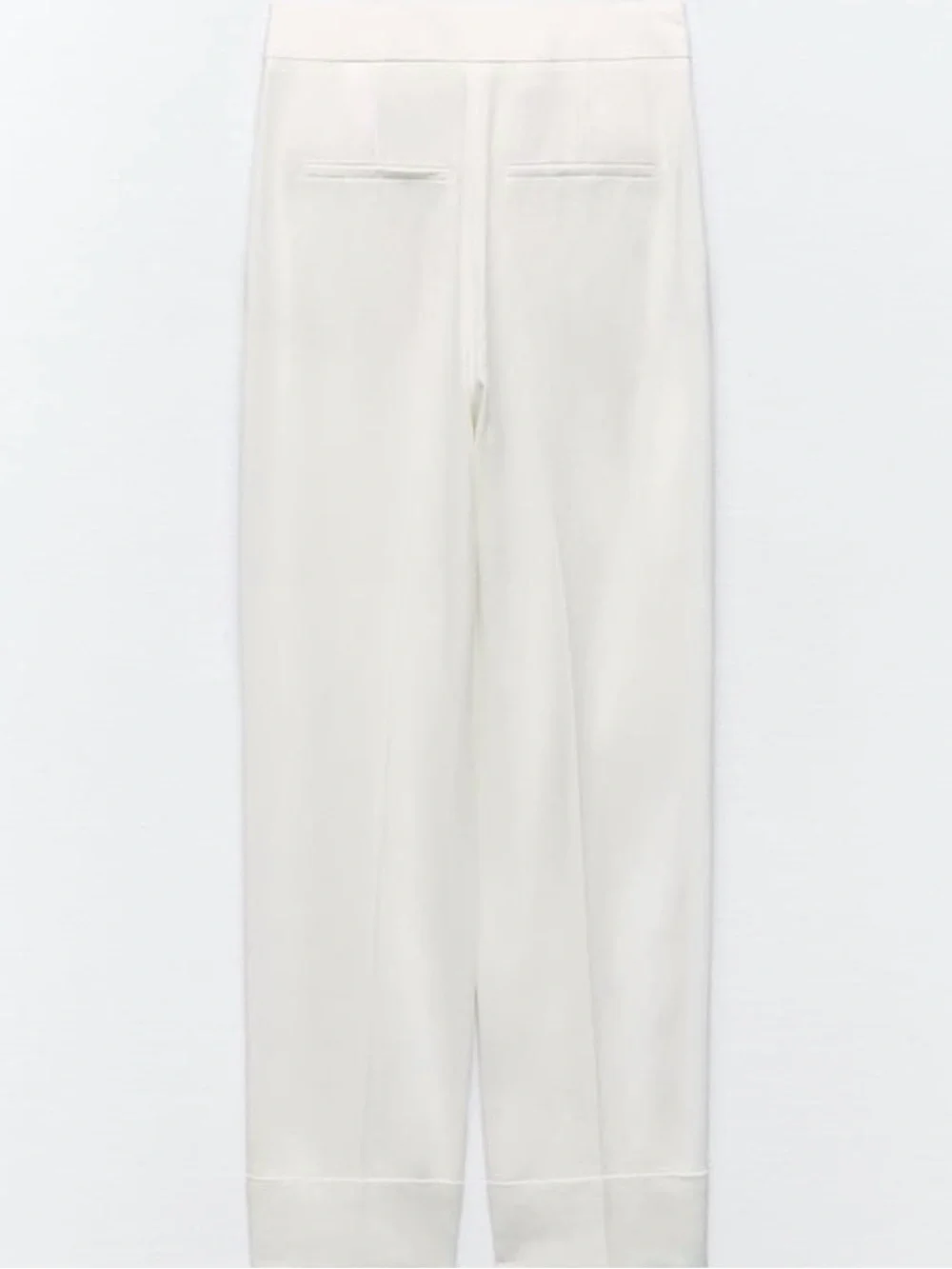 ZARA TURNED UP CUFF LINEN BLEND PANTS